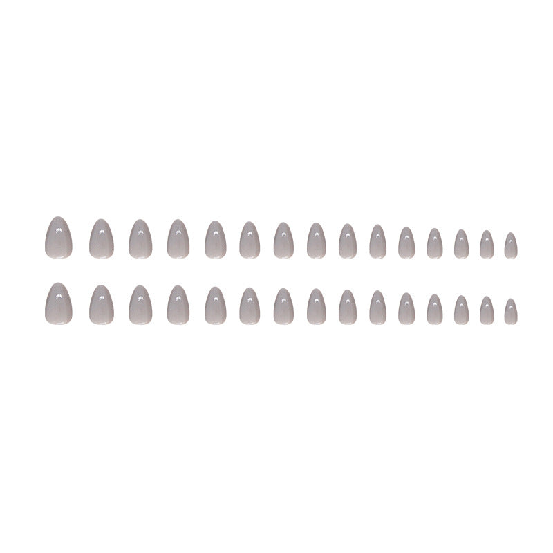 N-269 - Titanium Grey Shiny - Press On Nail Set Of 24 - Free 24 Pcs Sticker Sheet Included