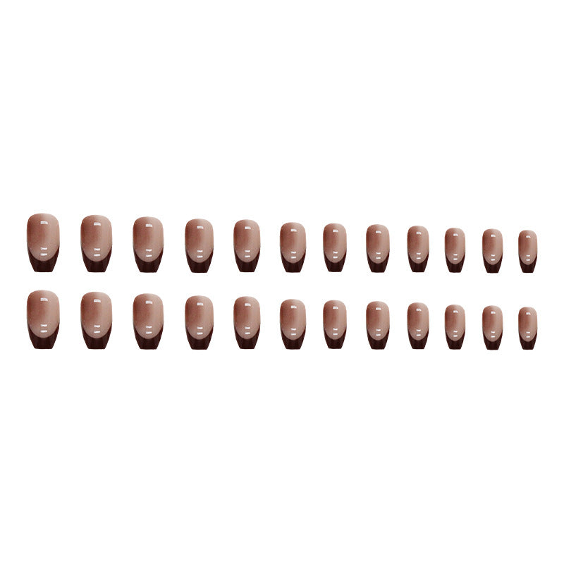 N-261 - Minimalist French Shiny  - Press On Nail Set Of 24 - Free 24 Pcs Sticker Sheet Included
