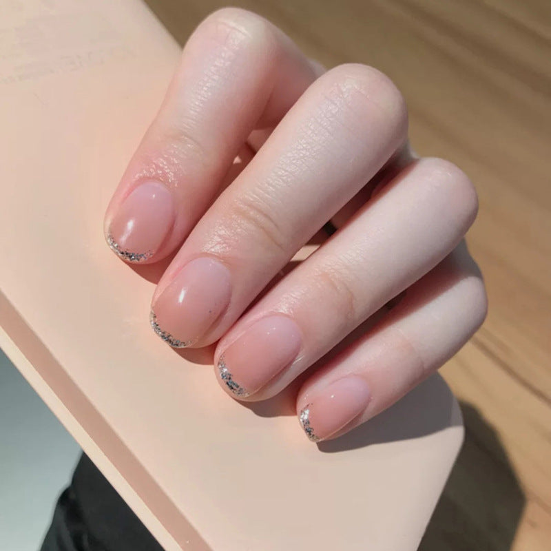N-107- Sparkle Rose Pink - Press On Nail Set Of 24 - Free 24 Pcs Sticker Sheet Included