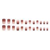 N-172  -  Morandi Pink - Press On Nail Set Of 24 - Free 24 Pcs Sticker Sheet Included