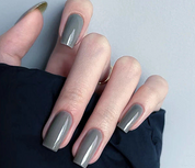N-236 - Grey Green - Press On Nail Set Of 24 - Free 24 Pcs Sticker Sheet Included
