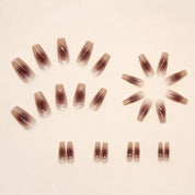 N-266 - Rose Blush - Press On Nail Set Of 24 - Free 24 Pcs Sticker Sheet Included