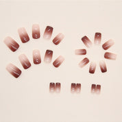 N-172  -  Morandi Pink - Press On Nail Set Of 24 - Free 24 Pcs Sticker Sheet Included
