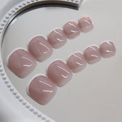 N-286 - Simple French - Toenail Set Of 24- Free 24 Pcs Sticker Sheet Included