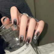 N-121 - Sparkle Star & Moon Night   - Press On Nail Set Of 24 - Free 24 Pcs Sticker Sheet Included