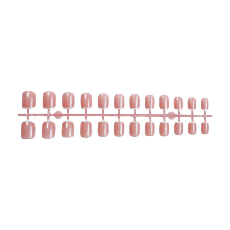 N-342 - Pink & White - Press On Nail Set Of 24 - Free Nail Kit Included