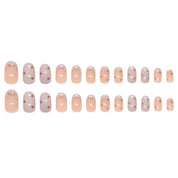 N-367 - Red Bow & Stars   - Print Press On Nail Set Of 24 - Free 24 Pcs Sticker Sheet Included