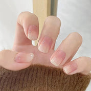 N-223 - Pastel Pink - Press On Nail Set Of 24 - Free 24 Pcs Sticker Sheet Included