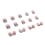 N-159 - Pastel Pink & Purple  - Press On Nail Set Of 24 - Free 24 Pcs Sticker Sheet Included