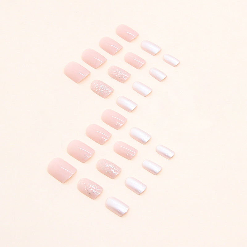 N-294 - Flash Pink - Print Press On Nail Set Of 24 - Free 24 Pcs Sticker Sheet Included