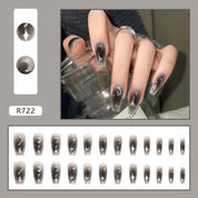 N-121 - Sparkle Star & Moon Night   - Press On Nail Set Of 24 - Free 24 Pcs Sticker Sheet Included