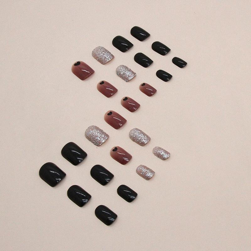 N-293 - Flash love - Print Press On Nail Set Of 24 - Free 24 Pcs Sticker Sheet Included
