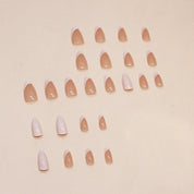 N-289 - Fancy Foiled - Press On Nail Set Of 24 - Free 24 Pcs Sticker Sheet Included