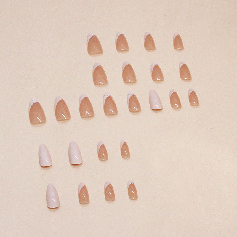 N-289 - Fancy Foiled - Press On Nail Set Of 24 - Free 24 Pcs Sticker Sheet Included