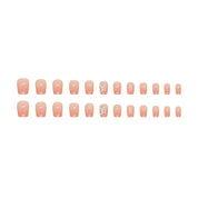 N-291 - Sparkle Butterfly Pink - Press On Nail Set Of 24 - Free 24 Pcs Sticker Sheet Included