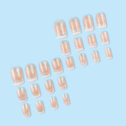 N-316 -Sparkles Pastel - Press On Nail Set Of 24 - Free 24 Pcs Sticker Sheet Included