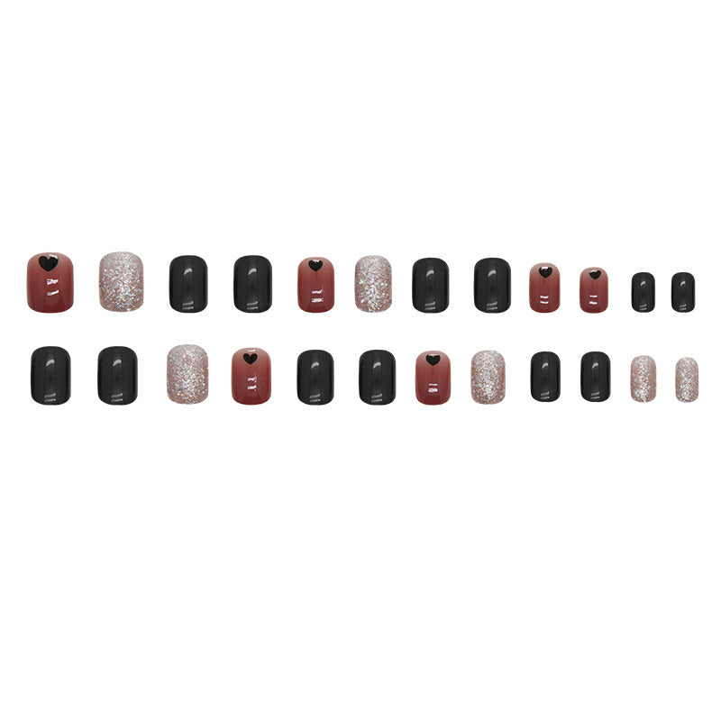 N-293 - Flash love - Print Press On Nail Set Of 24 - Free 24 Pcs Sticker Sheet Included