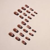 N-261 - Minimalist French Shiny  - Press On Nail Set Of 24 - Free 24 Pcs Sticker Sheet Included