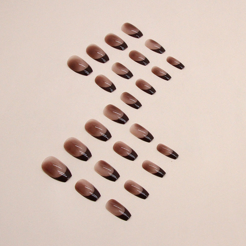 N-261 - Minimalist French Shiny  - Press On Nail Set Of 24 - Free 24 Pcs Sticker Sheet Included