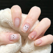 N-185 - Cute Cat & Paw - Press On Nail Set Of 24 - Free 24 Pcs Sticker Sheet Included