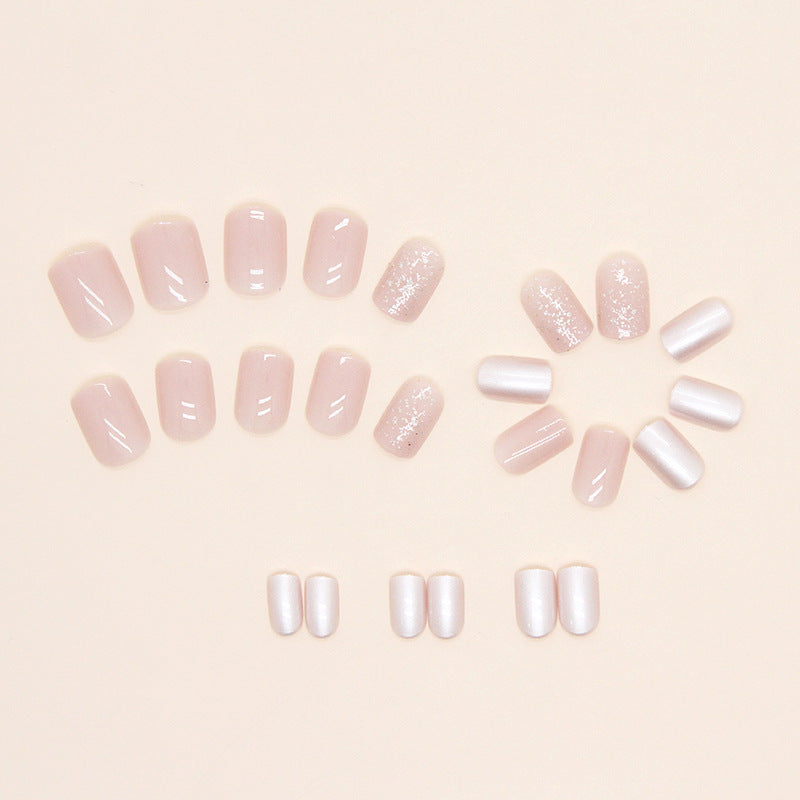 N-294 - Flash Pink - Print Press On Nail Set Of 24 - Free 24 Pcs Sticker Sheet Included