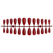 N-198 - Deep Red Shiny  - Press On Nail Set Of 24 - Free Nail Kit Included