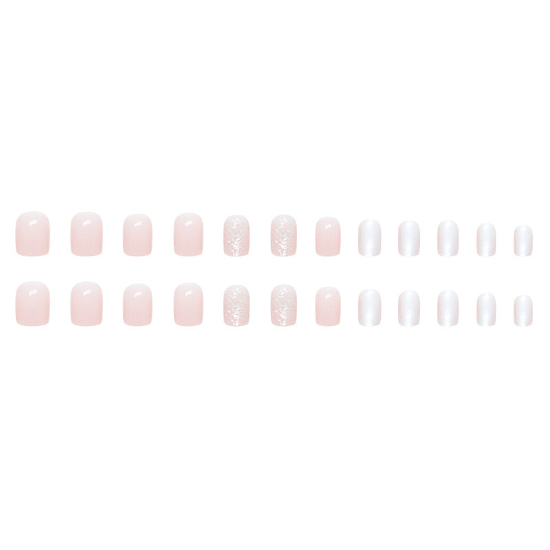 N-294 - Flash Pink - Print Press On Nail Set Of 24 - Free 24 Pcs Sticker Sheet Included