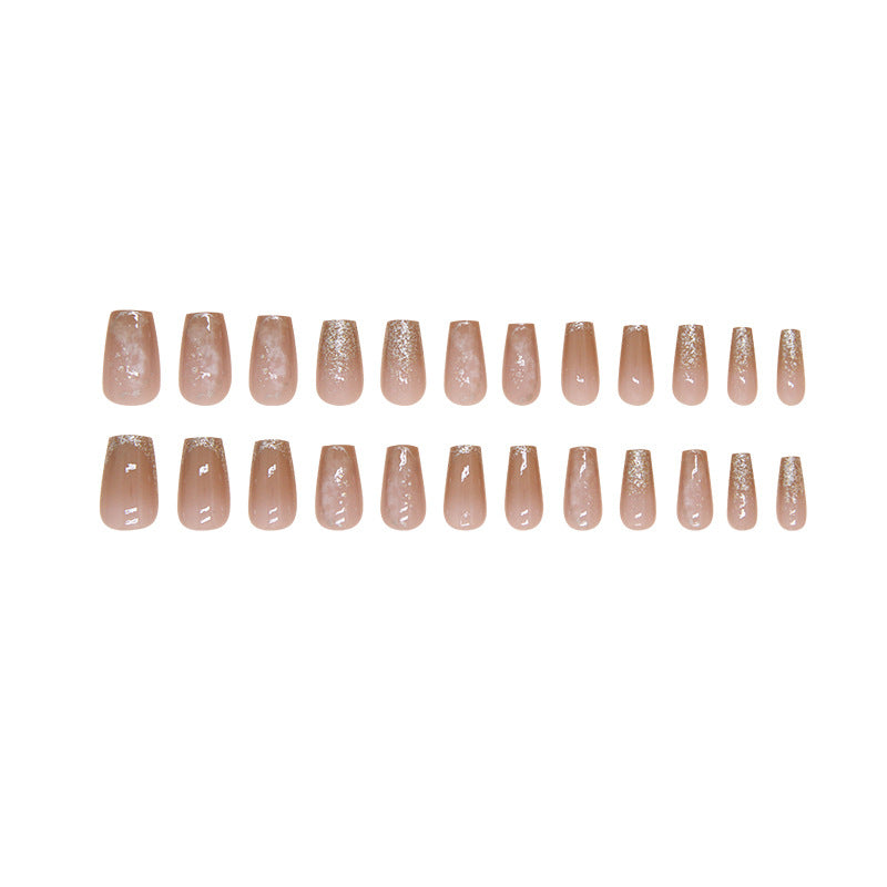 N-170 - Silver Foil Shiny - Press On Nail Set Of 24 - Free 24 Pcs Sticker Sheet Included