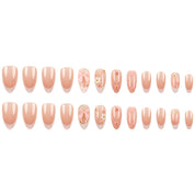 N-330- Bow Pastel   - Press On Nail Set Of 24 - Free 24 Pcs Sticker Sheet Included