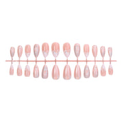 N-341 - Pink Floral  - Press On Nail Set Of 24 - Free Nail Kit Included
