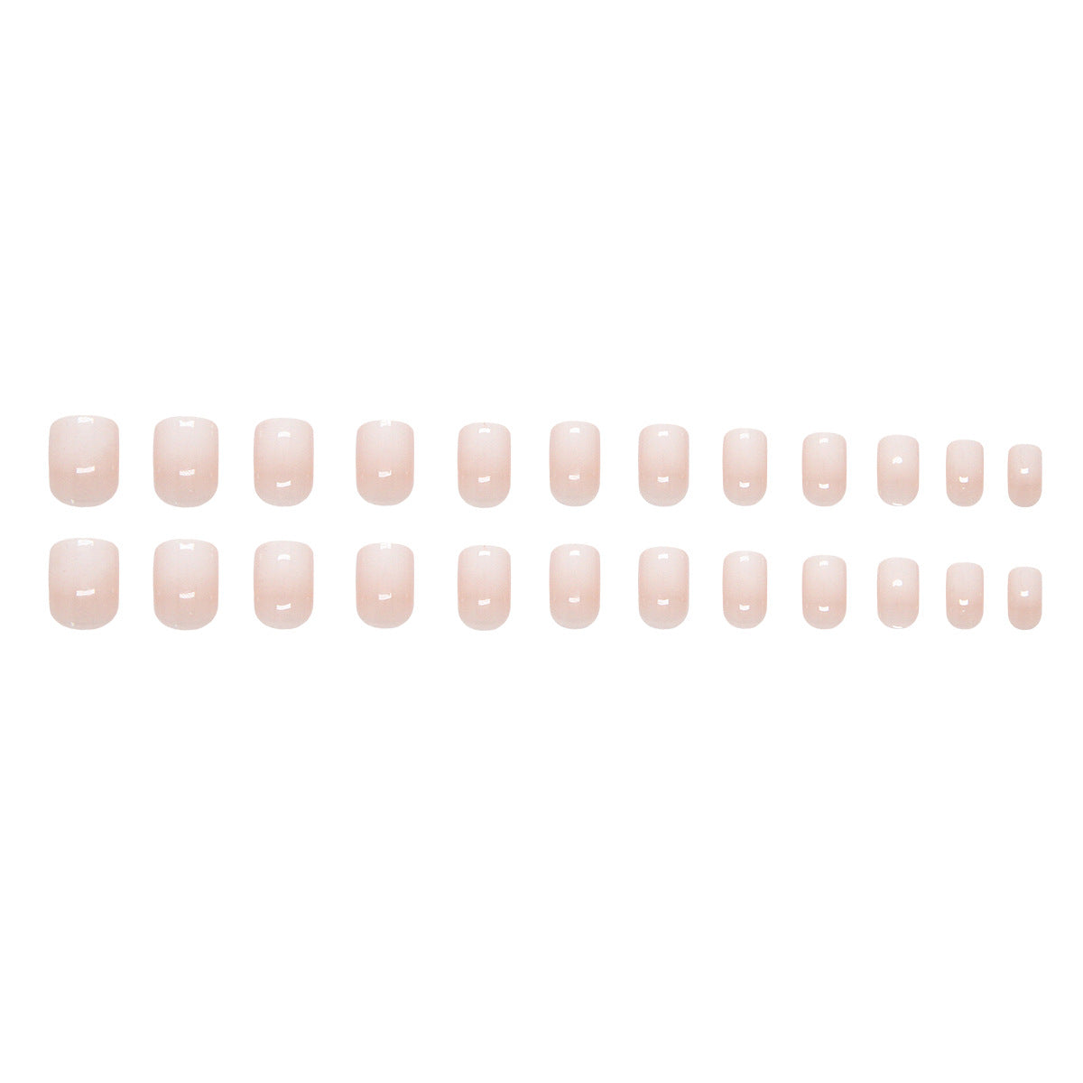N-271 - White & Soft Pink - Press On Nail Set Of 24 - Free 24 Pcs Sticker Sheet Included