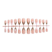 N-209 - Flower & Cheetah Print  - Press On Nail Set Of 24 - Free Nail Kit Included