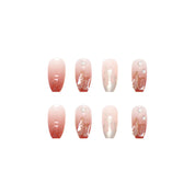 N-169 - Crystal Foil Double Shade - Press On Nail Set Of 24 - Free 24 Pcs Sticker Sheet Included