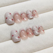 N-367 - Red Bow & Stars   - Print Press On Nail Set Of 24 - Free 24 Pcs Sticker Sheet Included