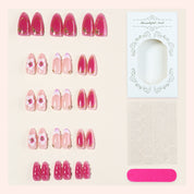 N-339 - Sakura Flower  Pink  - Press On Nail Set Of 24 - Free Nail Kit Included