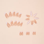 N-289 - Fancy Foiled - Press On Nail Set Of 24 - Free 24 Pcs Sticker Sheet Included