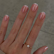 N-342 - Pink & White - Press On Nail Set Of 24 - Free Nail Kit Included