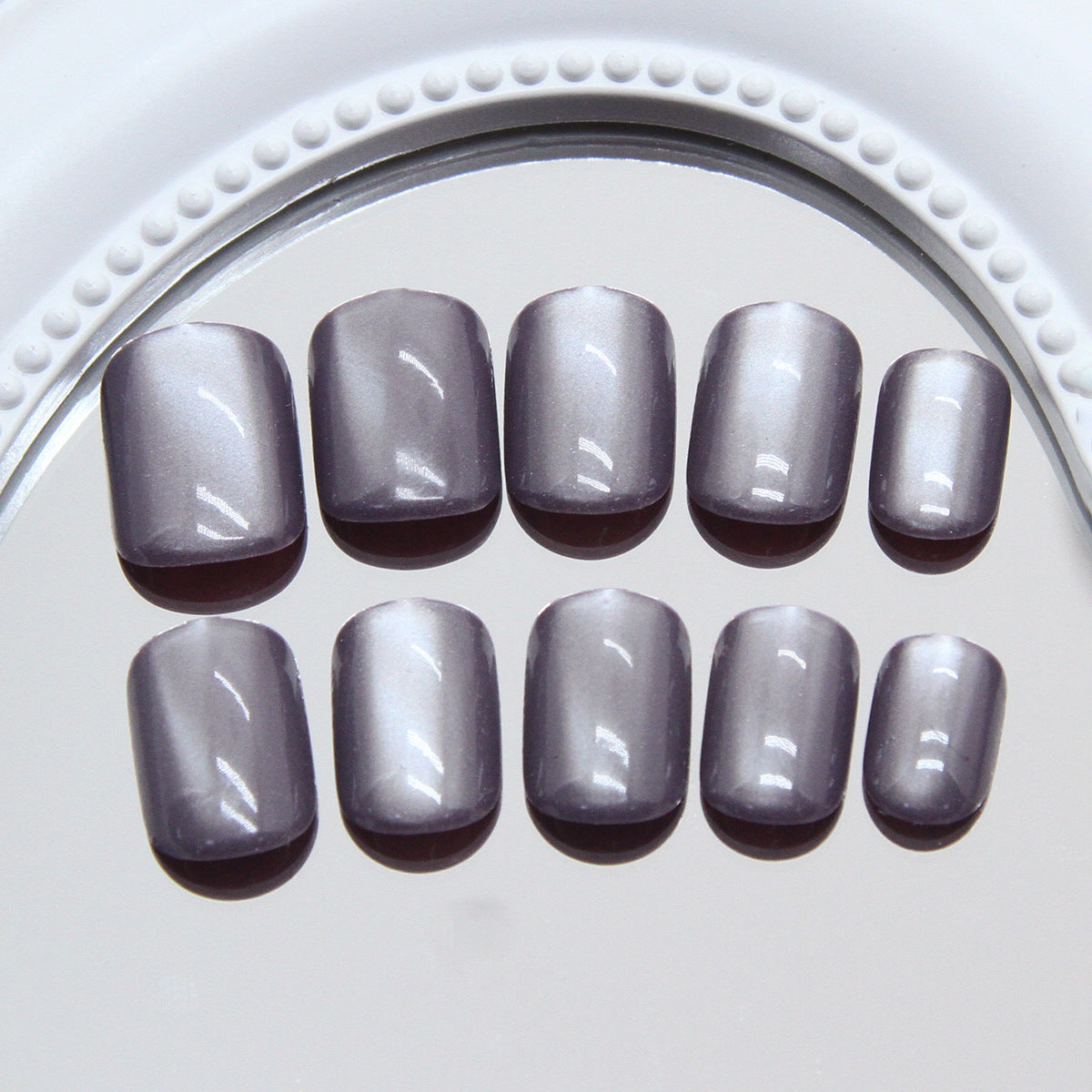 N-268 - Grape Purple - Press On Nail Set Of 24 - Free 24 Pcs Sticker Sheet Included