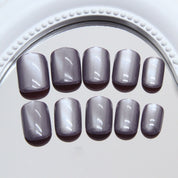 N-268 - Grape Purple - Press On Nail Set Of 24 - Free 24 Pcs Sticker Sheet Included