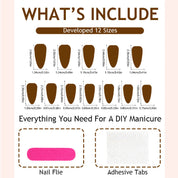 N-341 - Pink Floral  - Press On Nail Set Of 24 - Free Nail Kit Included