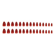 N-259 - Scarlet Red - Press On Nail Set Of 24 - Free 24 Pcs Sticker Sheet Included