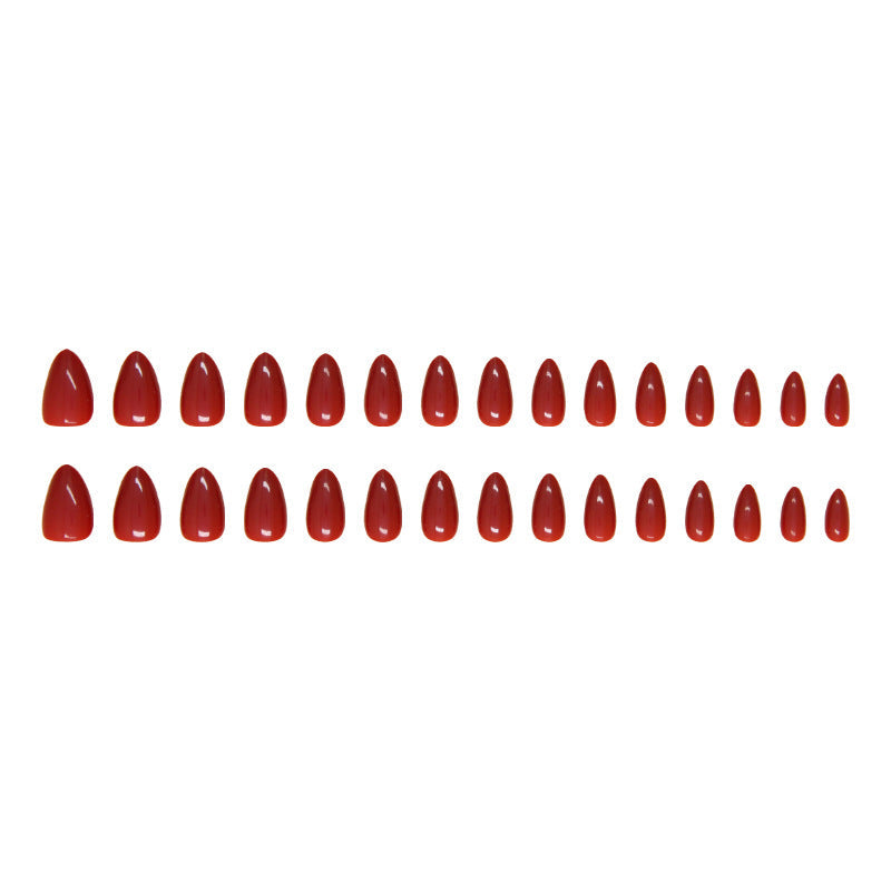 N-259 - Scarlet Red - Press On Nail Set Of 24 - Free 24 Pcs Sticker Sheet Included