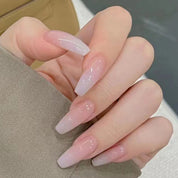 N-157 - Pastel Pink  - Press On Nail Set Of 24 - Free 24 Pcs Sticker Sheet Included