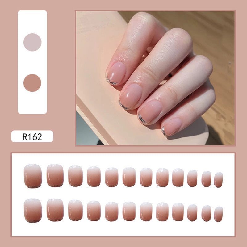 N-107- Sparkle Rose Pink - Press On Nail Set Of 24 - Free 24 Pcs Sticker Sheet Included