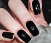 N-234 - Jet Black - Press On Nail Set Of 24 - Free 24 Pcs Sticker Sheet Included