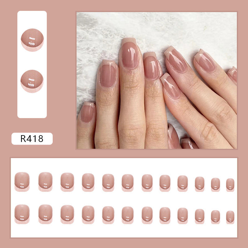 N-105- Rose Pink - Press On Nail Set Of 24 - Free 24 Pcs Sticker Sheet Included