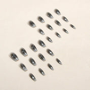N-121 - Sparkle Star & Moon Night   - Press On Nail Set Of 24 - Free 24 Pcs Sticker Sheet Included