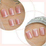 N-342 - Pink & White - Press On Nail Set Of 24 - Free Nail Kit Included