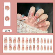 N-155 - Hello Kitty Pink - Press On Nail Set Of 24 - Free 24 Pcs Sticker Sheet Included