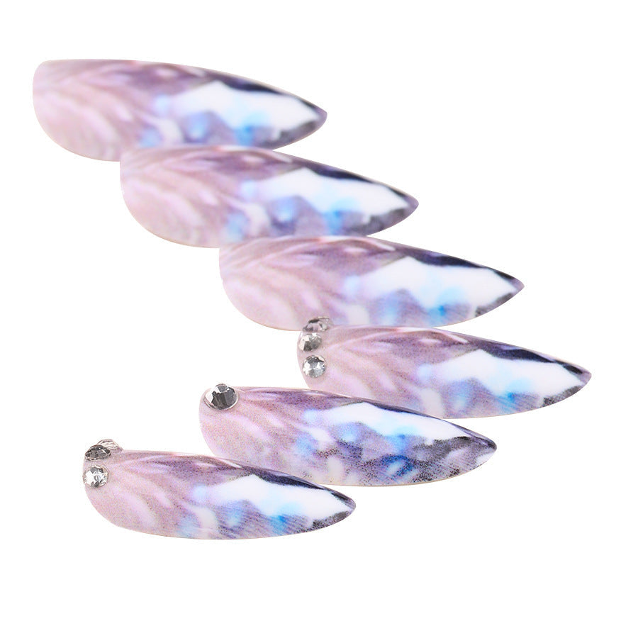 N-212 -Crystal Diamond - Press On Nail Set Of 24 - Free Nail Kit Included